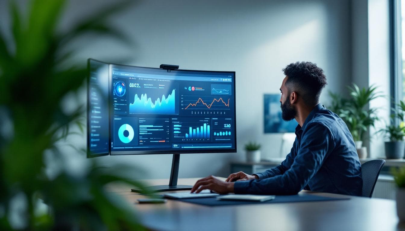 Equipe Cortex Tech analisando dashboards de IA